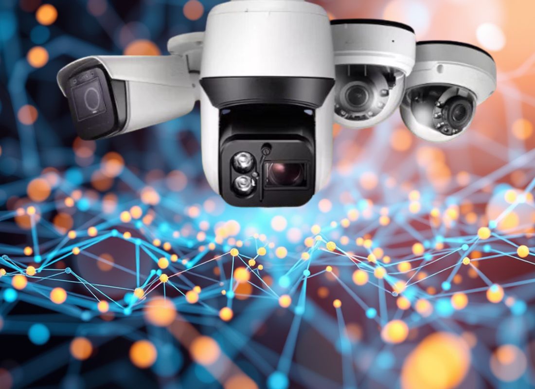 prikaz nekoliko video nadzora i umrežene pozadine