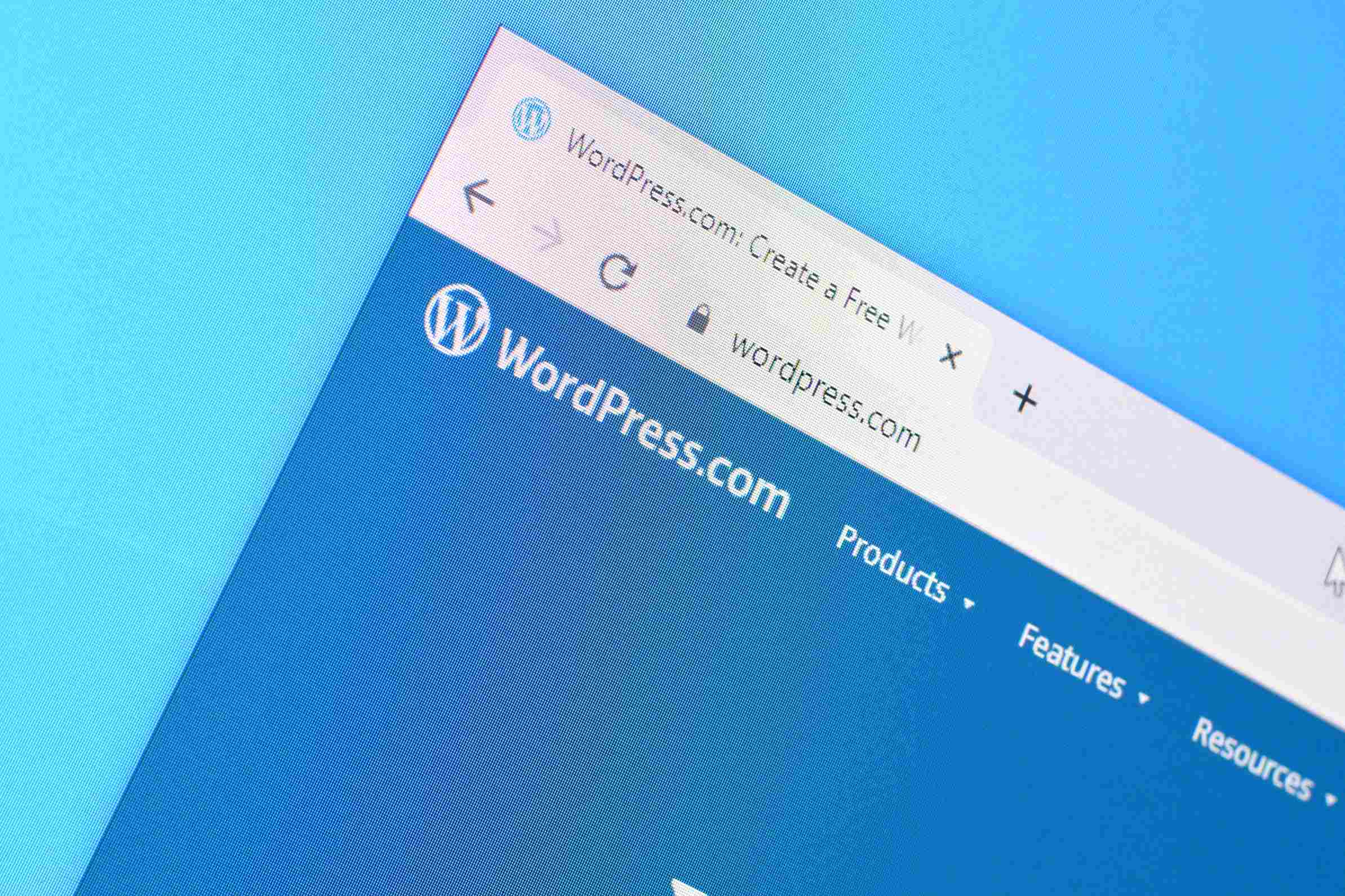 WordPress.com stranica otvorena u internet pregledaču